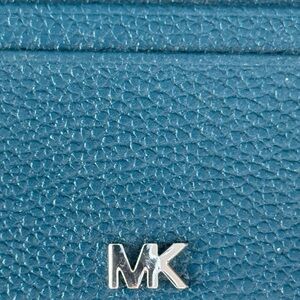 NWT New Michael Kors MK Lux Teal Coin Card Case Leather Wallet